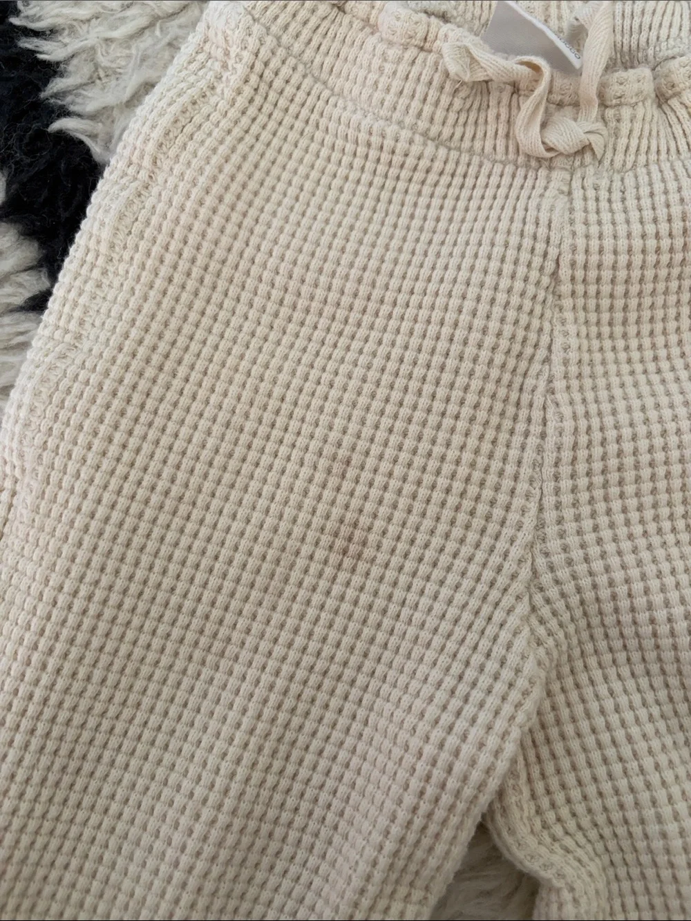 Zara Kids Ecru Ruffle Waffle Vest and Culottes